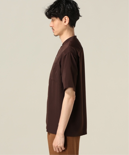 417 EDIFICE（フォーワンセブンエディフィス）の「ソフトファイユ バンドカラー ショートスリーブシャツ（シャツ/ブラウス・メンズ・チャコールグレー/ブラウン/キャメル・SMALL/MEDIUM/LARGE）」の12枚目の写真