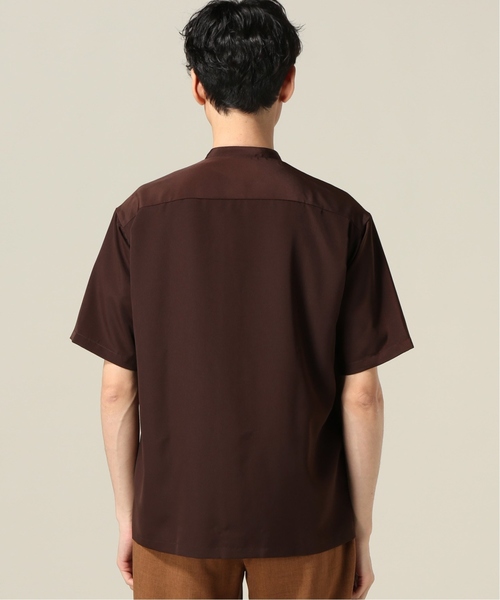 417 EDIFICE（フォーワンセブンエディフィス）の「ソフトファイユ バンドカラー ショートスリーブシャツ（シャツ/ブラウス・メンズ・チャコールグレー/ブラウン/キャメル・SMALL/MEDIUM/LARGE）」の13枚目の写真