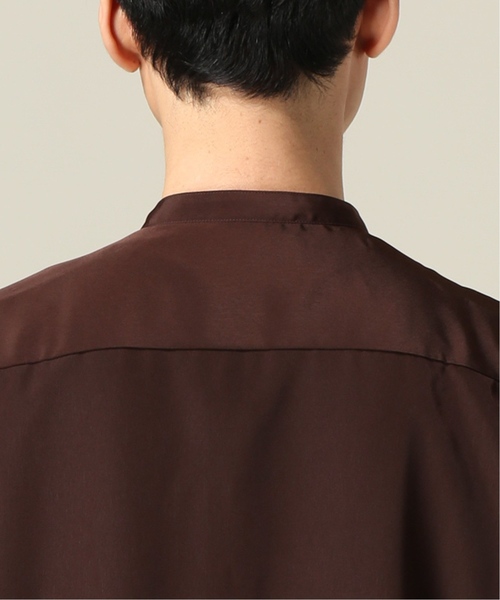 417 EDIFICE（フォーワンセブンエディフィス）の「ソフトファイユ バンドカラー ショートスリーブシャツ（シャツ/ブラウス・メンズ・チャコールグレー/ブラウン/キャメル・SMALL/MEDIUM/LARGE）」の15枚目の写真