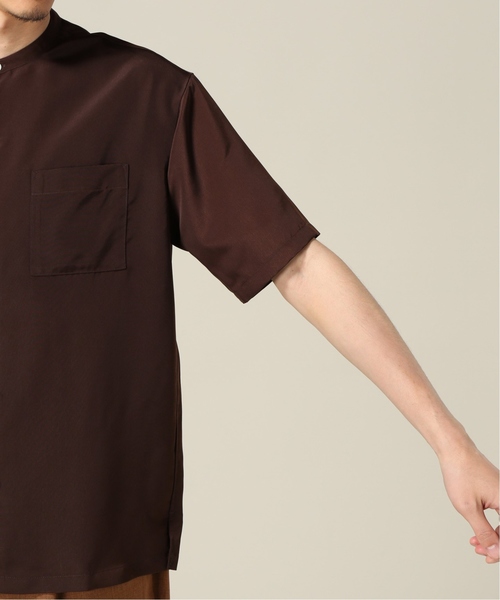 417 EDIFICE（フォーワンセブンエディフィス）の「ソフトファイユ バンドカラー ショートスリーブシャツ（シャツ/ブラウス・メンズ・チャコールグレー/ブラウン/キャメル・SMALL/MEDIUM/LARGE）」の16枚目の写真