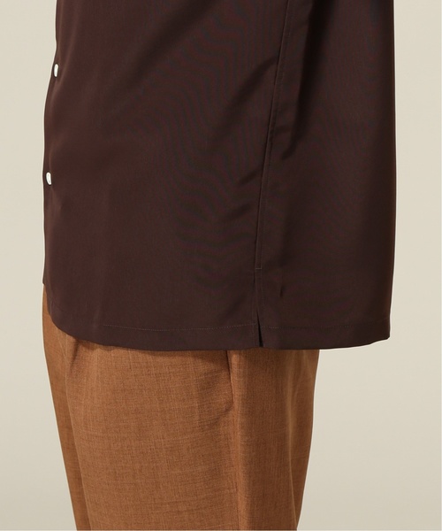 417 EDIFICE（フォーワンセブンエディフィス）の「ソフトファイユ バンドカラー ショートスリーブシャツ（シャツ/ブラウス・メンズ・チャコールグレー/ブラウン/キャメル・SMALL/MEDIUM/LARGE）」の8枚目の写真