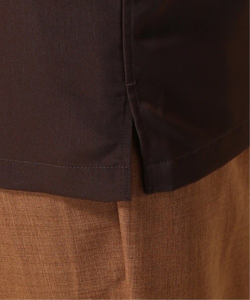 417 EDIFICE（フォーワンセブンエディフィス）の「ソフトファイユ バンドカラー ショートスリーブシャツ（シャツ/ブラウス・メンズ・チャコールグレー/ブラウン/キャメル・SMALL/MEDIUM/LARGE）」の9枚目の写真