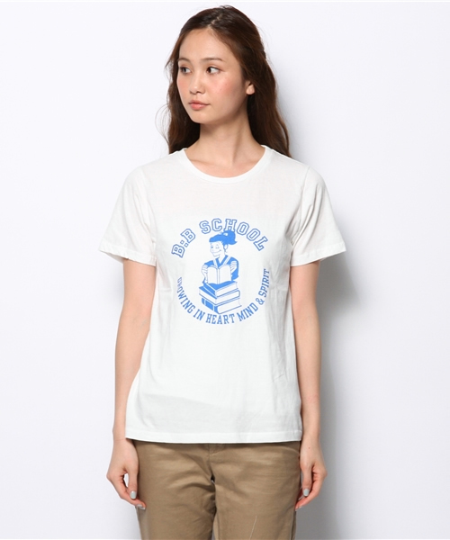 BEAMS BOY（ビームスボーイ）の「○BEAMS BOY / カレッジ プリントTシャツ **（Tシャツ/カットソー・レディース・ホワイト/クリーム・ONE SIZE）」の3枚目の写真