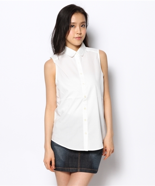 one after another NICE CLAUP（ワンアフターアナザーナイスクラップ）の「【ナイスクラップ】ノースリーブシャツ（シャツ/ブラウス・レディース・ホワイト/ストライプ・FREE）」の2枚目の写真