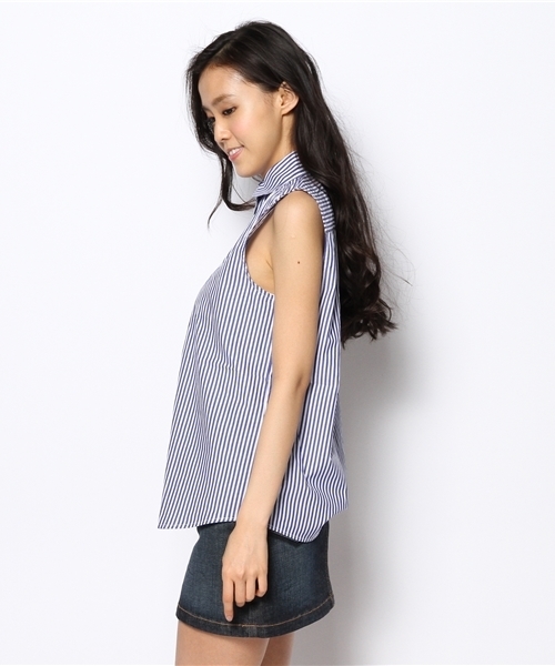 one after another NICE CLAUP（ワンアフターアナザーナイスクラップ）の「【ナイスクラップ】ノースリーブシャツ（シャツ/ブラウス・レディース・ホワイト/ストライプ・FREE）」の4枚目の写真