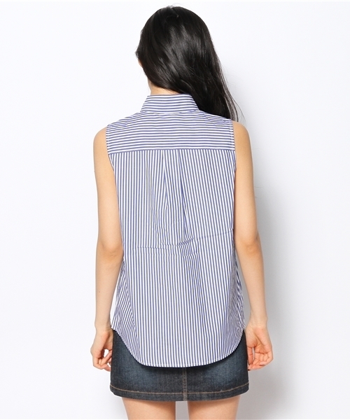 one after another NICE CLAUP（ワンアフターアナザーナイスクラップ）の「【ナイスクラップ】ノースリーブシャツ（シャツ/ブラウス・レディース・ホワイト/ストライプ・FREE）」の3枚目の写真