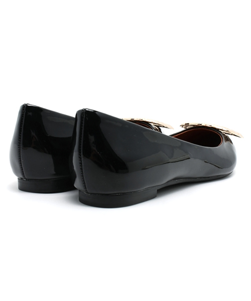 ROSE BUD（ローズバッド）の「B310-27 METAL FRONT PATENT FLAT SHOES（パンプス・レディース・ホワイト/ブラック・36/37/39/38）」の6枚目の写真