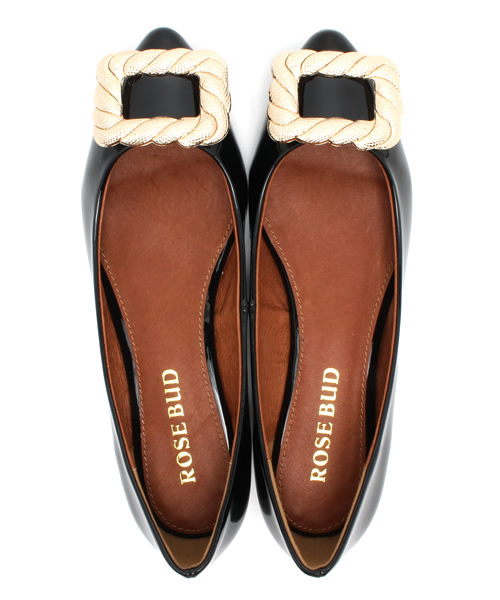 ROSE BUD（ローズバッド）の「B310-27 METAL FRONT PATENT FLAT SHOES（パンプス・レディース・ホワイト/ブラック・36/37/39/38）」の8枚目の写真