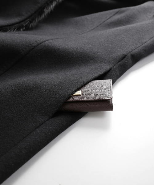 sankyo shokai(サンキョウショウカイ)の「カシミヤ100%ロングコートミンクファー(その他アウター・レディース・ブラック・M/L)」の10枚目の写真