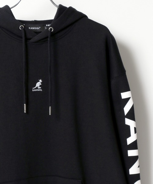 KANGOL（カンゴール）の「KANGOL/カンゴール ビッグシルエット ロゴ刺繍 袖プリント バックプリント スウェット パーカー/フーディー（パーカー・メンズ・ホワイト/ブラック/ベージュ/パープル/ホワイト系その他/ブラック系その他/ベージュ系その他/パープル系その他/ホワイト系その他2/ブラック系その他2/ベージュ系その他2/パープル系その他2/ブラック系その他3/ホワイト系その他3・M/L/XL）」の7枚目の写真