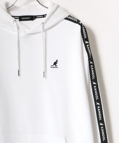 KANGOL（カンゴール）の「KANGOL/カンゴール ビッグシルエット ロゴ刺繍 袖プリント バックプリント スウェット パーカー/フーディー（パーカー・メンズ・ホワイト/ブラック/ベージュ/パープル/ホワイト系その他/ブラック系その他/ベージュ系その他/パープル系その他/ホワイト系その他2/ブラック系その他2/ベージュ系その他2/パープル系その他2/ブラック系その他3/ホワイト系その他3・M/L/XL）」の5枚目の写真
