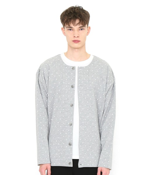 Design Tshirts Store Graniph デザイン ティーシャツ ストア グラニフ の リバーシブルカーディガン ライスドット ヘザーグレー カーディガン ボレロ Wear