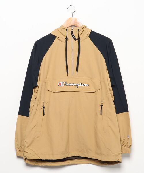 Champion(チャンピオン)の「【CHAMPION/チャンピオン】ナイロンアノラックパーカ- C3-R603 撥水性 裏地メッシュ仕様 ブランドロゴ刺繍(ナイロンジャケット・メンズ・エメラルド/パープル/ブラック/オレンジ/ベージュ・LARGE/MEDIUM/X-LARGE/SMALL)」の3枚目の写真
