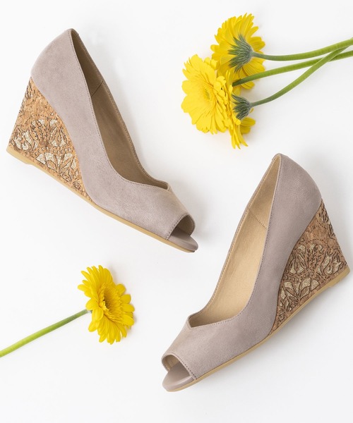 artemis by DIANA(アルテミスバイダイアナ)の「オープントゥウェッジパンプス(パンプス・レディース・グレー/ブラック/オレンジ・23.0cm/23.5cm/25.0cm/22.5cm/24.0cm/24.5cm/22.0cm)」の1枚目の写真