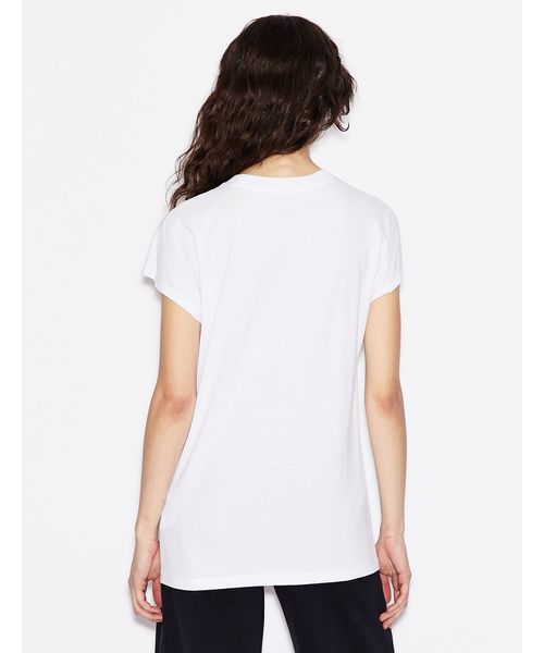 ARMANI EXCHANGE(アルマーニエクスチェンジ)の「【A|Xアルマーニ エクスチェンジ】フェイスプリントデザイン 半袖クルーネックTシャツ(Tシャツ/カットソー・レディース・ホワイト・LARGE/SMALL/MEDIUM/X-SMALL)」の2枚目の写真