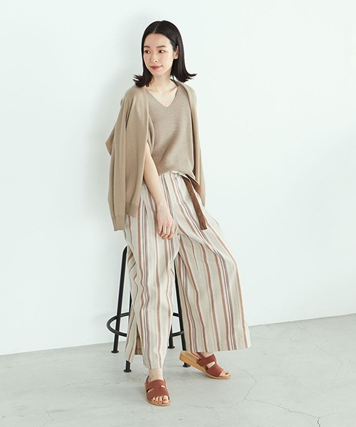 ONIGIRI（オニギリ）の「サイドスリット ワイドパンツ（その他パンツ・レディース・カーキ/オレンジ・SMALL/MEDIUM/LARGE）」の11枚目の写真