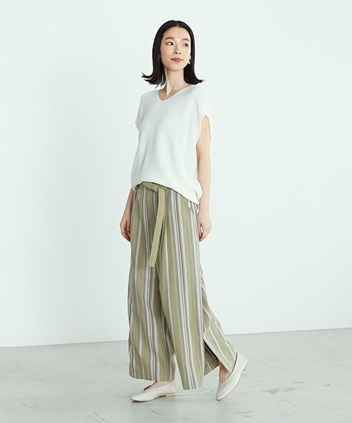 ONIGIRI（オニギリ）の「サイドスリット ワイドパンツ（その他パンツ・レディース・カーキ/オレンジ・SMALL/MEDIUM/LARGE）」の17枚目の写真