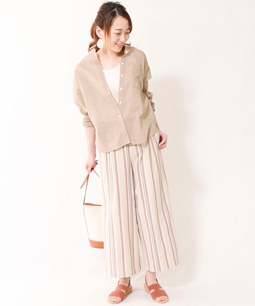 ONIGIRI（オニギリ）の「サイドスリット ワイドパンツ（その他パンツ・レディース・カーキ/オレンジ・SMALL/MEDIUM/LARGE）」の3枚目の写真