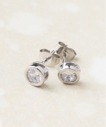 ステンレス 6mmジルコニアピアス