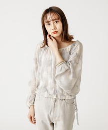 mystic | ネックギャザーシフォンブラウス(シャツ/ブラウス)