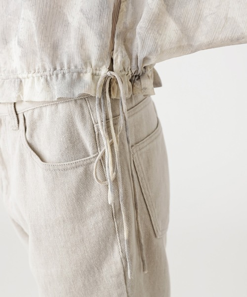 mystic(ミスティック)の「ネックギャザーシフォンブラウス(シャツ/ブラウス・レディース・ベージュ/グレー/グリーン・FREE)」の4枚目の写真