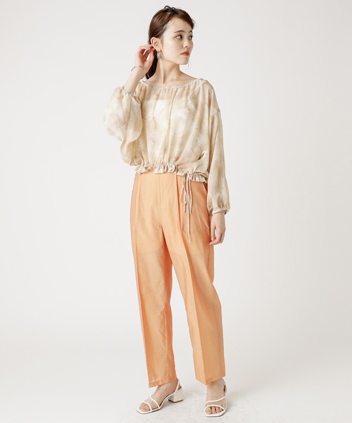 mystic(ミスティック)の「ネックギャザーシフォンブラウス(シャツ/ブラウス・レディース・ベージュ/グレー/グリーン・FREE)」の9枚目の写真