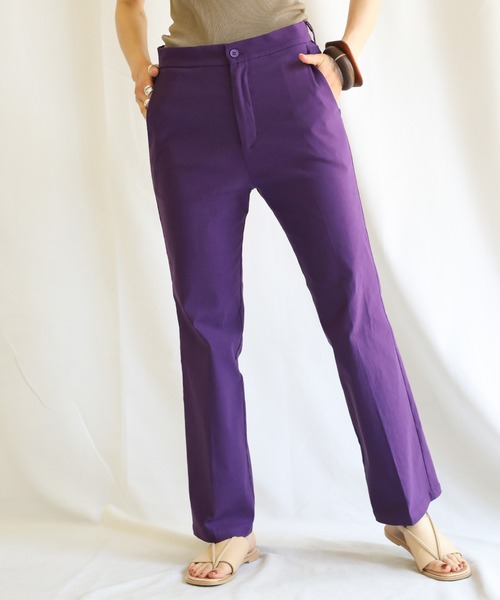 select MOCA(セレクトモカ)の「【PREMIUM PANTS】ストレッチフレアパンツ(その他パンツ・レディース・パープル/グリーン/アイボリー/レンガ・SMALL/MEDIUM)」の6枚目の写真