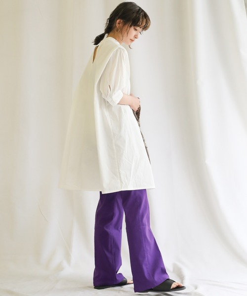 select MOCA(セレクトモカ)の「【PREMIUM PANTS】ストレッチフレアパンツ(その他パンツ・レディース・パープル/グリーン/アイボリー/レンガ・SMALL/MEDIUM)」の11枚目の写真