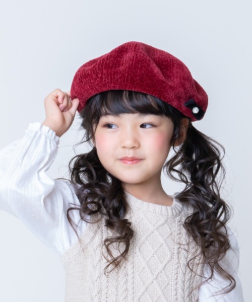 la poche biscuit（ラポシェビスキュイ）の「サーモベレー帽（ハンチング/ベレー帽・キッズ・ベージュ/グレー/ワイン・50/52/54/56）」の4枚目の写真