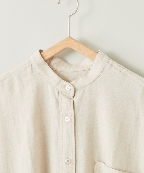 cepo（セポ）の「ＬＩＮＥＮブレンドバンドカラーシャツ（シャツ/ブラウス・レディース・オフホワイト/オレンジ/ネイビー/ブラウン・M）」の21枚目の写真