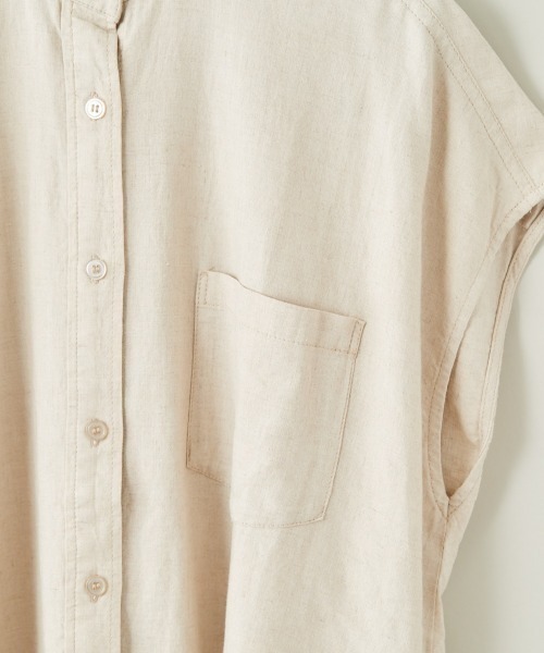 cepo（セポ）の「ＬＩＮＥＮブレンドバンドカラーシャツ（シャツ/ブラウス・レディース・オフホワイト/オレンジ/ネイビー/ブラウン・M）」の22枚目の写真