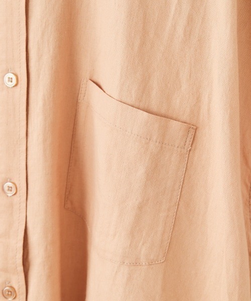 cepo（セポ）の「ＬＩＮＥＮブレンドバンドカラーシャツ（シャツ/ブラウス・レディース・オフホワイト/オレンジ/ネイビー/ブラウン・M）」の13枚目の写真