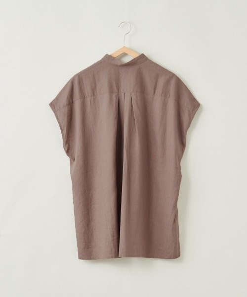 cepo（セポ）の「ＬＩＮＥＮブレンドバンドカラーシャツ（シャツ/ブラウス・レディース・オフホワイト/オレンジ/ネイビー/ブラウン・M）」の8枚目の写真