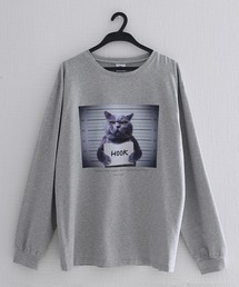 HOOK | 【HOOK -original-】【2020新作】数量限定！ユニセックス・ストリート/激カワ　オリジナルプリント 長袖tシャツ  オーバーサイズ 猫柄(Tシャツ/カットソー)