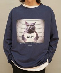 HOOK | 【HOOK -original-】【2020新作】数量限定！ユニセックス・ストリート/激カワ　オリジナルプリント 長袖tシャツ  オーバーサイズ 猫柄(Tシャツ/カットソー)