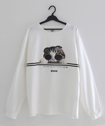 HOOK | 【HOOK -original-】【2020新作】数量限定！ユニセックス・ストリート/激カワ　オリジナルプリント 長袖tシャツ  オーバーサイズ 猫柄(Tシャツ/カットソー)