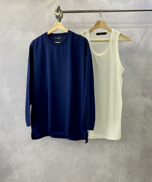 Beno（ビーノ）の「ソフト ジョーゼット / リラクシング レイヤード ビッグシルエット ロンT（Tシャツ/カットソー・メンズ・ブラック/ライトグレー/ネイビー/ダークグリーン/ブルー・M/L）」の10枚目の写真