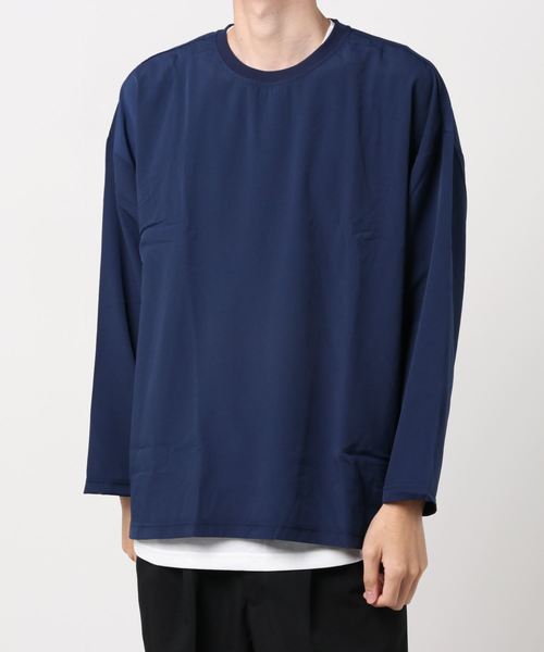 Beno（ビーノ）の「ソフト ジョーゼット / リラクシング レイヤード ビッグシルエット ロンT（Tシャツ/カットソー・メンズ・ブラック/ライトグレー/ネイビー/ダークグリーン/ブルー・M/L）」の22枚目の写真