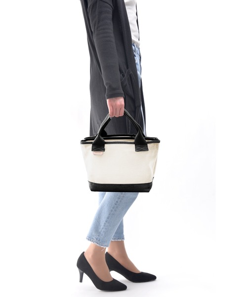 DEVICE（デバイス）の「Rename キャンバス レザー タグ 保冷 ミニトートバッグ（トートバッグ・レディース・ブラック/ナチュラル/ブラック系その他/アイボリー系・FREE）」の21枚目の写真