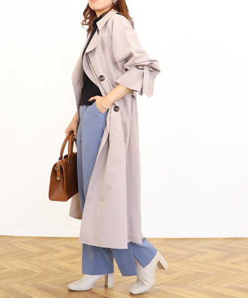 Monocoro toppi（モノコロトッピ）の「バックシフォントレンチコート 21SS（トレンチコート・レディース・ベージュ/ブルー系その他/グレイッシュベージュ・M）」の18枚目の写真