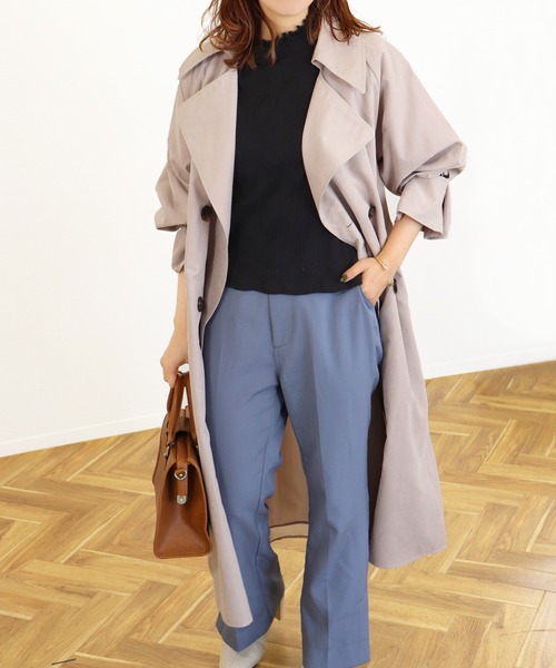 Monocoro toppi（モノコロトッピ）の「バックシフォントレンチコート 21SS（トレンチコート・レディース・ベージュ/ブルー系その他/グレイッシュベージュ・M）」の21枚目の写真