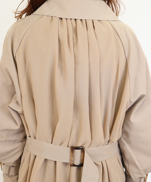 Monocoro toppi（モノコロトッピ）の「バックシフォントレンチコート 21SS（トレンチコート・レディース・ベージュ/ブルー系その他/グレイッシュベージュ・M）」の6枚目の写真