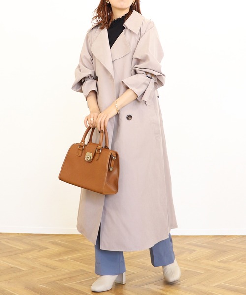 Monocoro toppi（モノコロトッピ）の「バックシフォントレンチコート 21SS（トレンチコート・レディース・ベージュ/ブルー系その他/グレイッシュベージュ・M）」の4枚目の写真