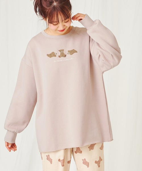one after another NICE CLAUP(ワンアフターアナザーナイスクラップ)の「アソートくまスウェット(Tシャツ/カットソー・レディース・アイボリー/ベージュ・FREE)」の2枚目の写真