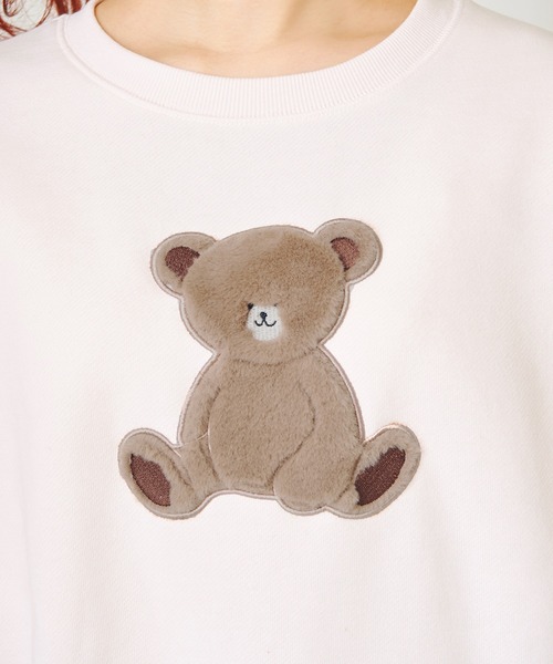 one after another NICE CLAUP(ワンアフターアナザーナイスクラップ)の「アソートくまスウェット(Tシャツ/カットソー・レディース・アイボリー/ベージュ・FREE)」の10枚目の写真