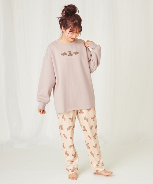 one after another NICE CLAUP(ワンアフターアナザーナイスクラップ)の「アソートくまスウェット(Tシャツ/カットソー・レディース・アイボリー/ベージュ・FREE)」の4枚目の写真