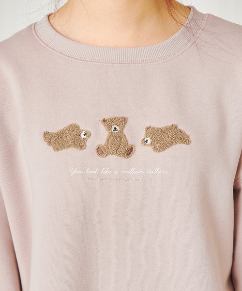 one after another NICE CLAUP(ワンアフターアナザーナイスクラップ)の「アソートくまスウェット(Tシャツ/カットソー・レディース・アイボリー/ベージュ・FREE)」の5枚目の写真