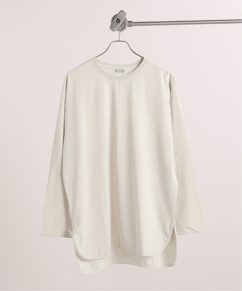 JOURNAL STANDARD relume（ジャーナルスタンダード　レリューム）の「レイヤードスリットロングスリーブTEE（Tシャツ/カットソー・メンズ・ホワイト/ベージュ/グレー/イエロー/ブルー・SMALL/MEDIUM/LARGE）」の4枚目の写真