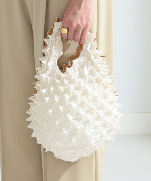 Ray BEAMS（レイビームス）の「BUNZABURO × Ray BEAMS / 別注 バイカラー BAG（トートバッグ・レディース・ライトブルー/ベージュ/ピンク・ONE SIZE）」の4枚目の写真