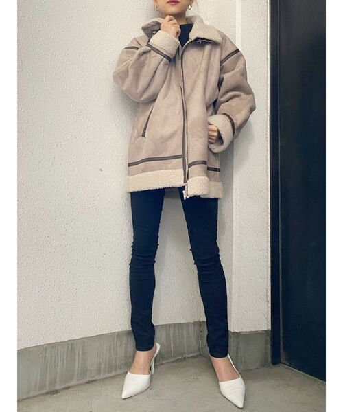 gyda フェイクムートンB3ボンバージャケット（WEB限定】フェイクレザー  